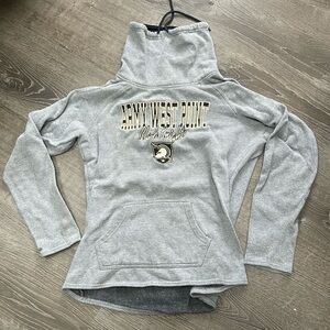 West Point Army Mock Neck Sweatshirt Gray Size Large
